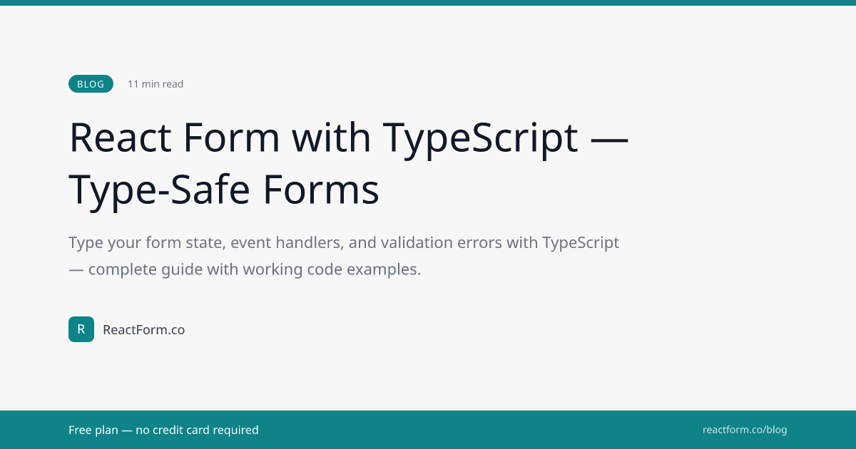 React Form with TypeScript — Type-Safe Forms Complete Guide (2026 ...